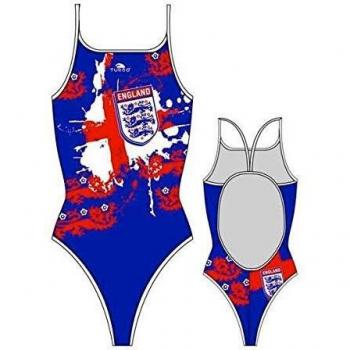 Traje de Baño Turbo England Shield con Protección UV y Diseño Bicolor Rouge/Marin para Hombre