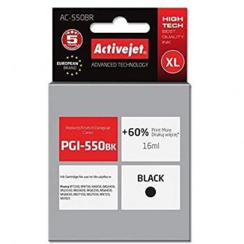 Recarga de Tinta Activa Jet AC 550BR para Canon PGI-550BK, 22 ml, Negro