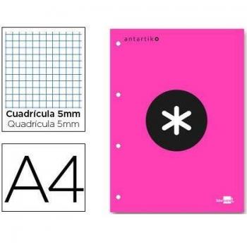 Bloc encolado liderpapel antartik cuadro 5 mm A4 natural 80 h 100gr color rosa.