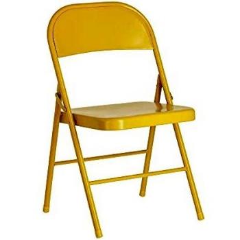 Kave Home - Silla Plegable Aidana de Metal Mostaza
