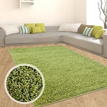 Shaggy - Alfombra, flokati, acrílico, verde, 230 cm_x_320 cm