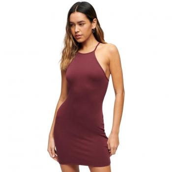 Superdry Women's Sleeveless Short Jersey Dress with Racerback in Port Red, Size XS