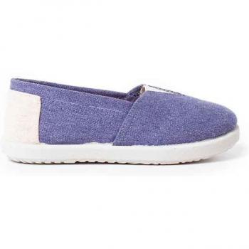 Zapatillas de lona para bebés con elástico y detalle en el talón