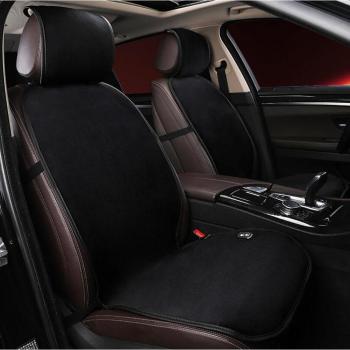 D&F Auto Asiento Con CalefaccióN Asiento 12V Swan Terciopelo, FuncióN De ProteccióN De Temperatura Constante, Winter Warmer Cover MarróN , Black , Two-seater