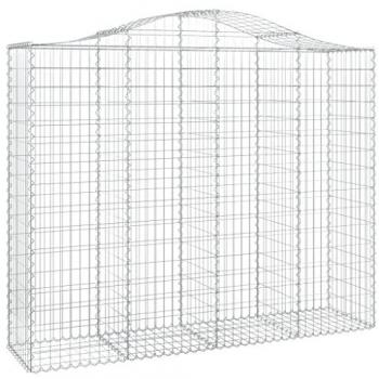 Cestas gaviones 12 uds forma de arco hierro 200x50x160/180 cm Plateado