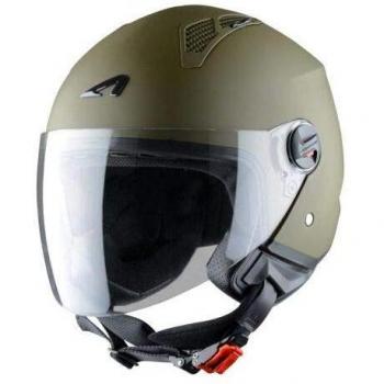 Astone Helmets - MINIJET monocolor- Casque jet - Casque jet urbain - Casque moto et scooter compact - Coque en polycarbonate - Army L