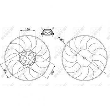 Ventilador de motor NRF 47666, refrigeración del motor, alta eficiencia, diseño optimizado para un rendimiento óptimo, fácil instalación, compatible con múltiples modelos de vehículos