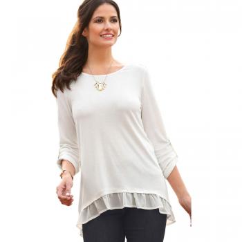 Camiseta Manga Larga Regulable Mujer by Vencastyle - 007334,Crudo,3XL