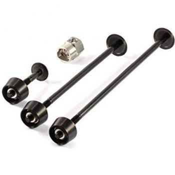 Pitlock Set 02 - Kit de bloqueo para rueda delantera y trasera, color negro
