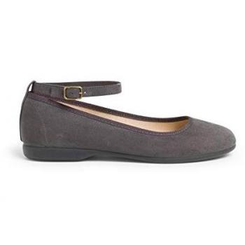 Bailarinas de Niña con Cintas de Raso y Cierre de Pulsera - Talla 29 Color Antracita