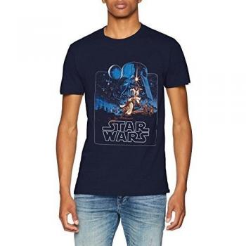 Star Wars Retrol Badge, Camiseta para Hombre, Blue Navy, Medium