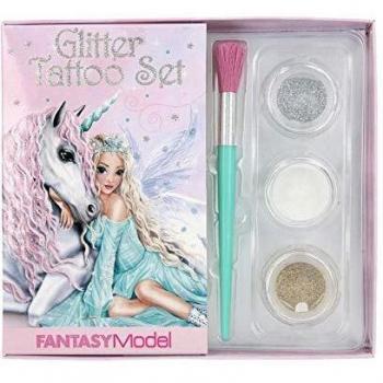 Depesche FANTASYModel Icefriends 11280 - Juego de tatuajes con purpurina, 15,5 x 14 x 2 cm, color azul
