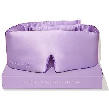 Luxury Silk Sleep Mask - Face-Hugging Padded Cocoon for Total Darkness (Lavender Haze)