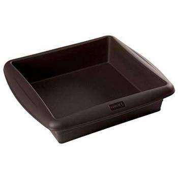Molde cuadrado de silicona platino 18 cm, color marrón, 1 unidad - Lurch