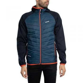 Regatta Men's Hybrid Water-Repellent Jacket - Andreson VIII in Moonlight Denim/Navy/Tangerine Tango, Size XXL