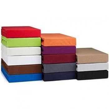 Sábana bajera ajustable de gran calidad Jersey para colchones con o sin muelles, funda de colchón - 4 tamaños y 13 colores - Algodón 100% - 160g/m² rojo 90-100 x 200 cm