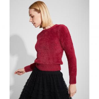 Naëlle - Jersey de mujer efecto pelo con cuello redondo