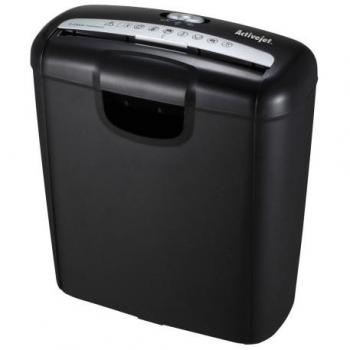 Destructora de documentos Activejet ASH-0601S, corte en tiras, capacidad para 6 hojas, color negro