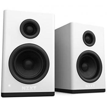NZXT Relay Altavoces de sobremesa para PC gaming - AP-SPKW2-EU - Sonido de rango completo - 80 vatios - Alto rango dinámico - Tweeters de cúpula de seda - Woofers de fibra