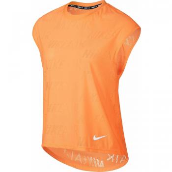 Nike W Nk Top SS Air, Mujer, Fuel Orange/White, XL