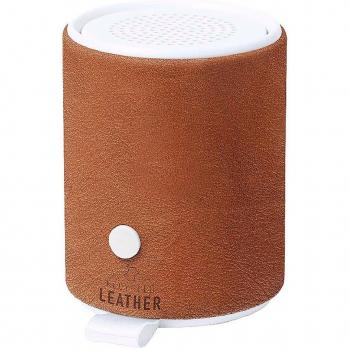 Altavoz Bluetooth RABS de Cuero Marrón 3W con Batería de 400mAh (6,2x6,5x6,2 cm)