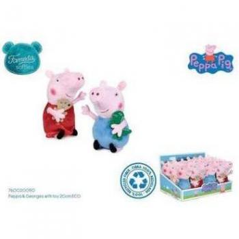 Peluche Peppa Pig y George con Muñeco 20cm Famosa Softies