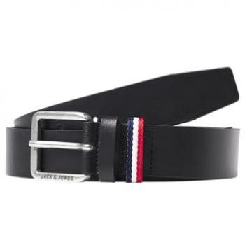 Jack & Jones Jacespo Black Leather Belt for Men, 80 cm