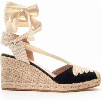 Sandalias de Mujer Montevita Ciento Negro con cuña de esparto