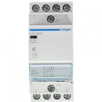 Contactores Hager ESC425S 25A 4 polos 230V silencioso