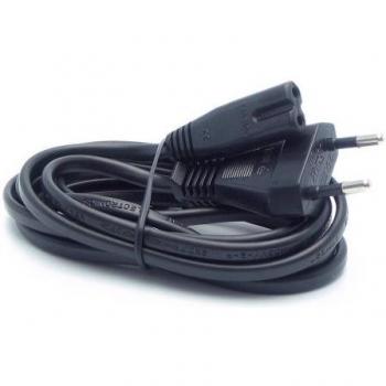 Cable de Alimentación Metronic Bipolar 2 metros Negro con Toma de Tierra para Electrodomésticos y Electrónica