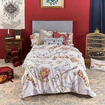 Funda Nórdica Harry Potter Modelo Hedwig 100% Algodón con Botones Multicolor 175 Hilos 155 x 220 cm para Cama de 90 - Calidad Extrasuave Made in Spain