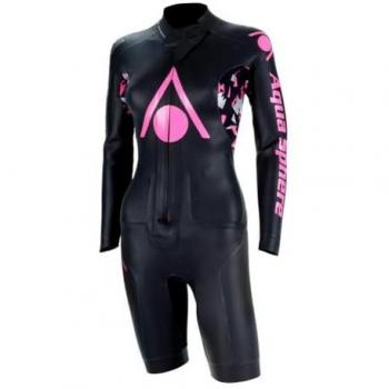 Traje Neopreno Corto Aquasphere Limitless V2 Negro/Rosa Mujer Adulto