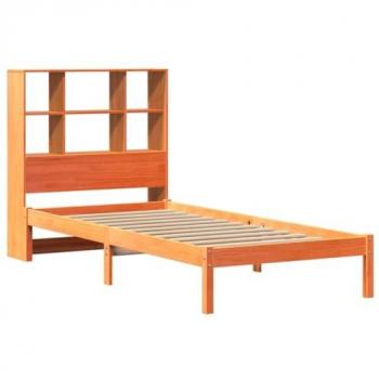 Sofá con estantería sin colchón madera maciza marrón 90x200 cm