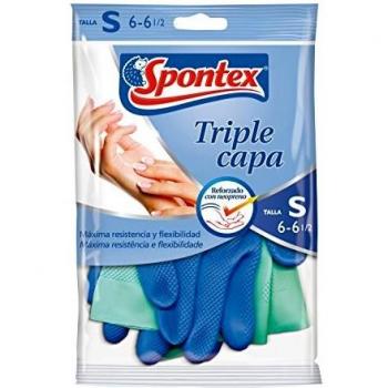 Spontex - Triple Capa - Guantes, Talla S - 1 pack - [Pack de 4]