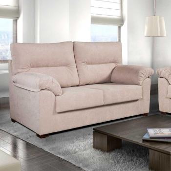 Sofá 3 Plazas Ámbar en Tela Antimanchas Color Beige 185x90x105 cm