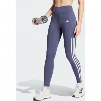Leggings Largos Mujer Adidas Optime 3 Rayas Azul