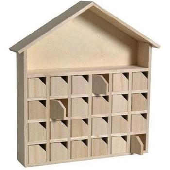 Artemio – Calendario adviento casa, madera, 31,5 x 7 x 34 cm