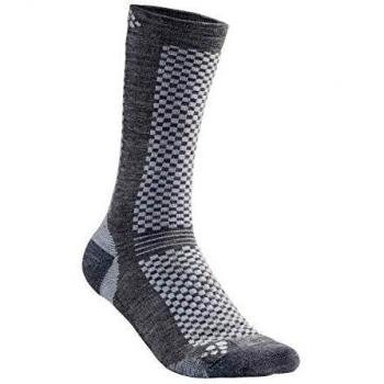 Craft Warm Mid-Calf Running Socks - 2-Pack (Granite/Platinum)