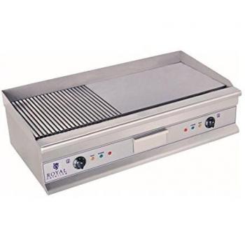 Plancha eléctrica acanalada profesional de acero inoxidable - 100 cm - 2 x 3,2 kW