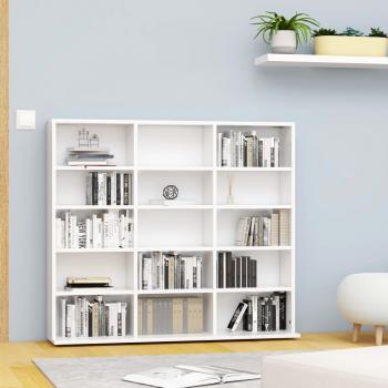Gabinete de madera contrachapada para CDs de múltiples capas, dimensiones 102x23x89,5 cm, color blanco