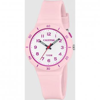 Reloj Calypso Sweet Time K5848/1 Blanco Unisex con correa de caucho, diseño infantil, resistente al agua y estilo moderno