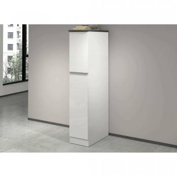 Despensa de cocina multiusos Dcasiragh, armario con 2 cajones, 100% Made in Italy, 30x60xh165 cm, blanco brillante y pizarra