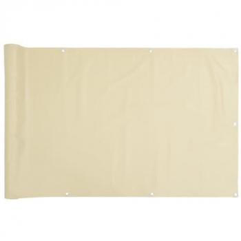 Pantalla de privacidad de balcón PVC crema 600x75 cm