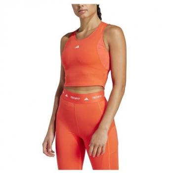 Camiseta de fitness adidas Techfit Cropped Training Tank Top mujer, color Naranja, talla M, diseñada para entrenamiento con tirantes