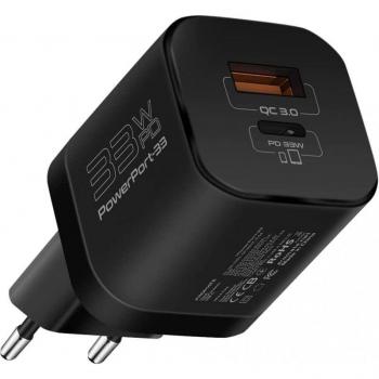 Promate PowerPort-33 Dual USB-C/USB-A 33W Charger