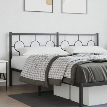 Cabecero de metal negro 180 cm con diseño moderno, acabado en color negro mate, estructura resistente y compatible con colchones de 180 cm