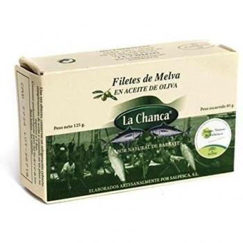 Filetes de melva de Almedraba en aceite de oliva lata 85 g neto escurrido