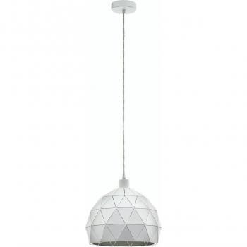Lámpara Colgante Eglo Roccaforte Blanca 1 Bombilla E27 40cm Diseño Acero