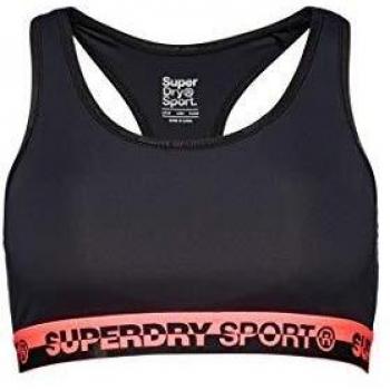 Superdry Core Essentials Sujetador Deportivo, Mujer, Negro, Talla 6