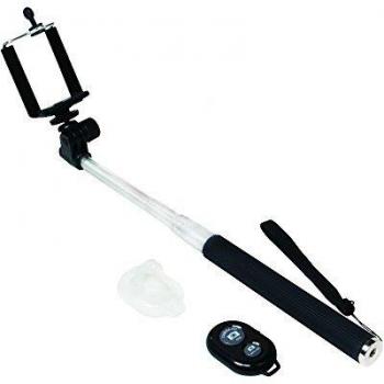 LogiLink BT0034 Selfie stick 8.7 cm 14 Black Silver incl. wrist strap